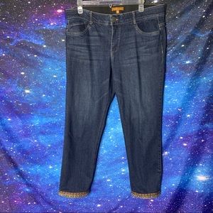 ReCreation- Cropped Jeans w/Embroidered hem 12